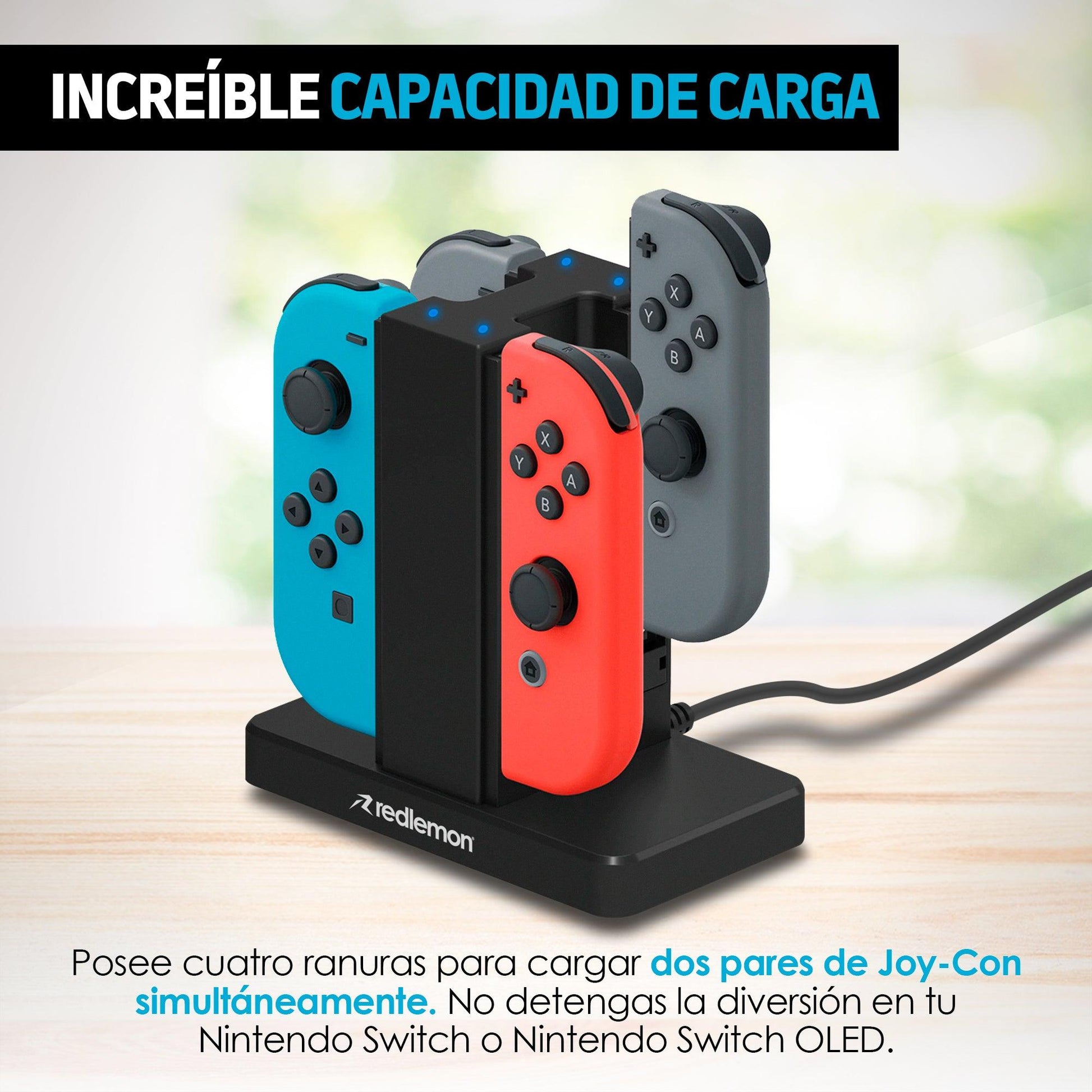 Cargador para Controles Joy-Con de Nintendo Switch 2 pares - Redlemon