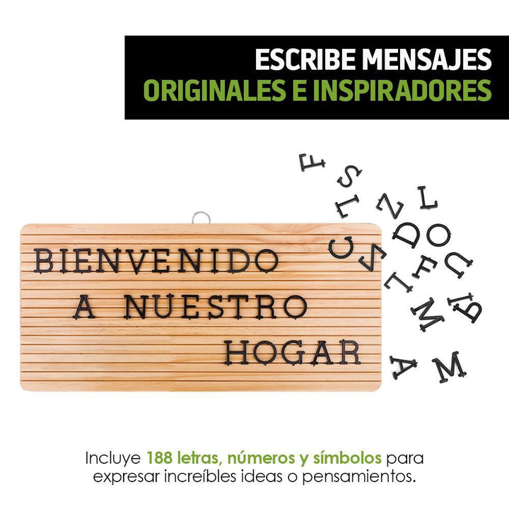 Letrero Madera Vintage 188 Letras Números Símbolos - Redlemon