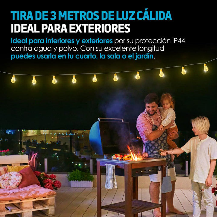 Serie de Luces LED para Exterior 10 Focos de Plástico - Redlemon