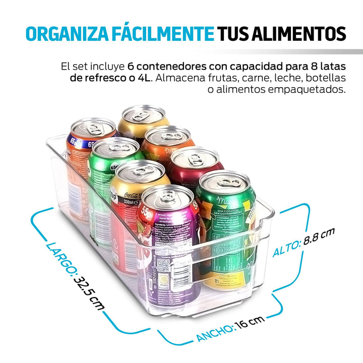 Organizadores para Refrigerador Alacena y Cocina 6 piezas - Redlemon