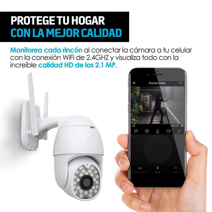 Cámara de Seguridad para Exterior WiFi HD Visión Nocturna - Redlemon