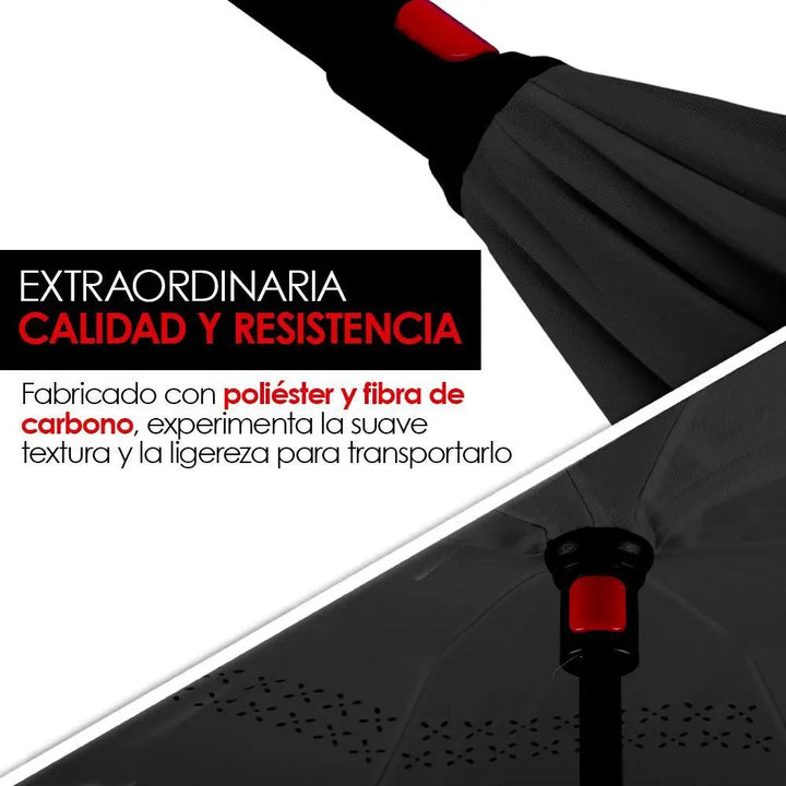 Paraguas Invertido Doble Refuerzo Sombrilla Resistente - Redlemon