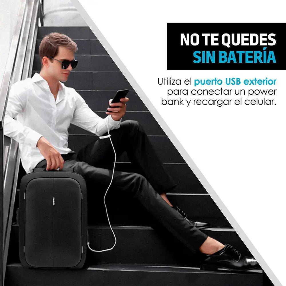 Mochila Antirrobo Impermeable Lujo Candado Laptop - Redlemon