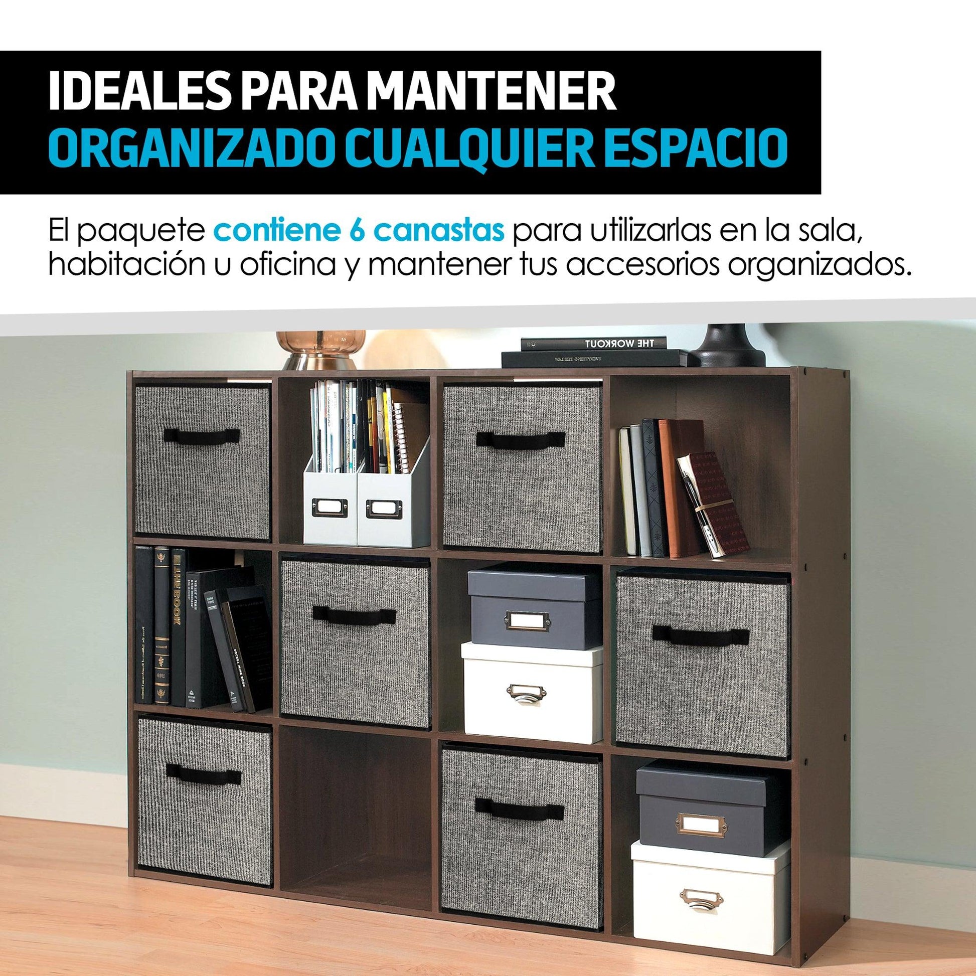 Cubos Organizadores Plegables para Almacenamiento 6 Pz - Redlemon