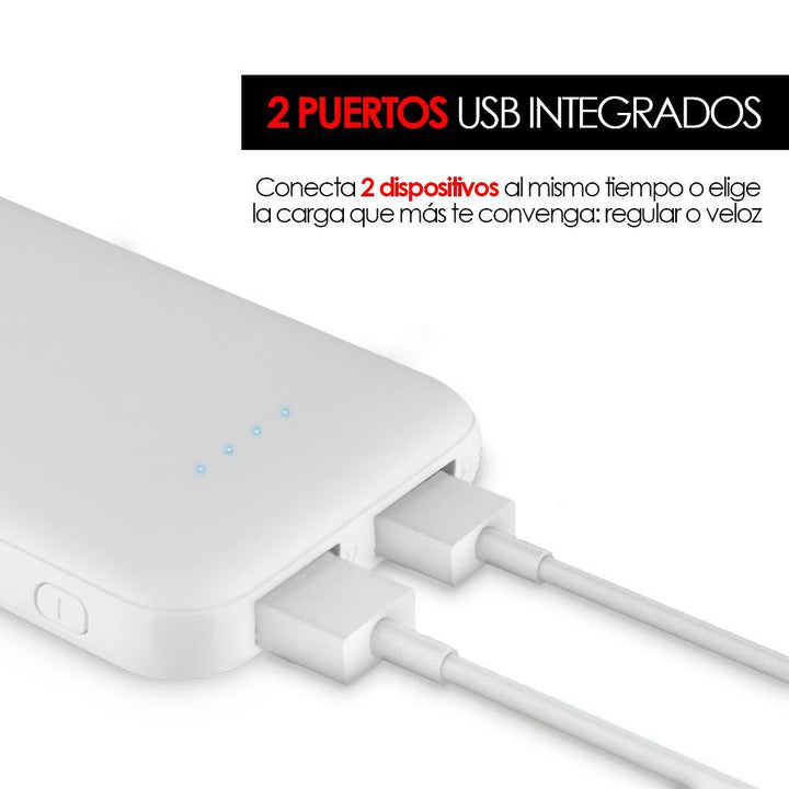 Power Bank 5000mah Batería Portátil Ultra Slim 2 Puertos USB - Redlemon