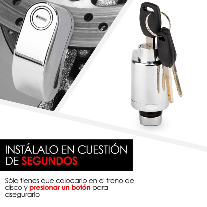 Candado de Disco con Alarma para Bicicleta y Motocicleta - Redlemon