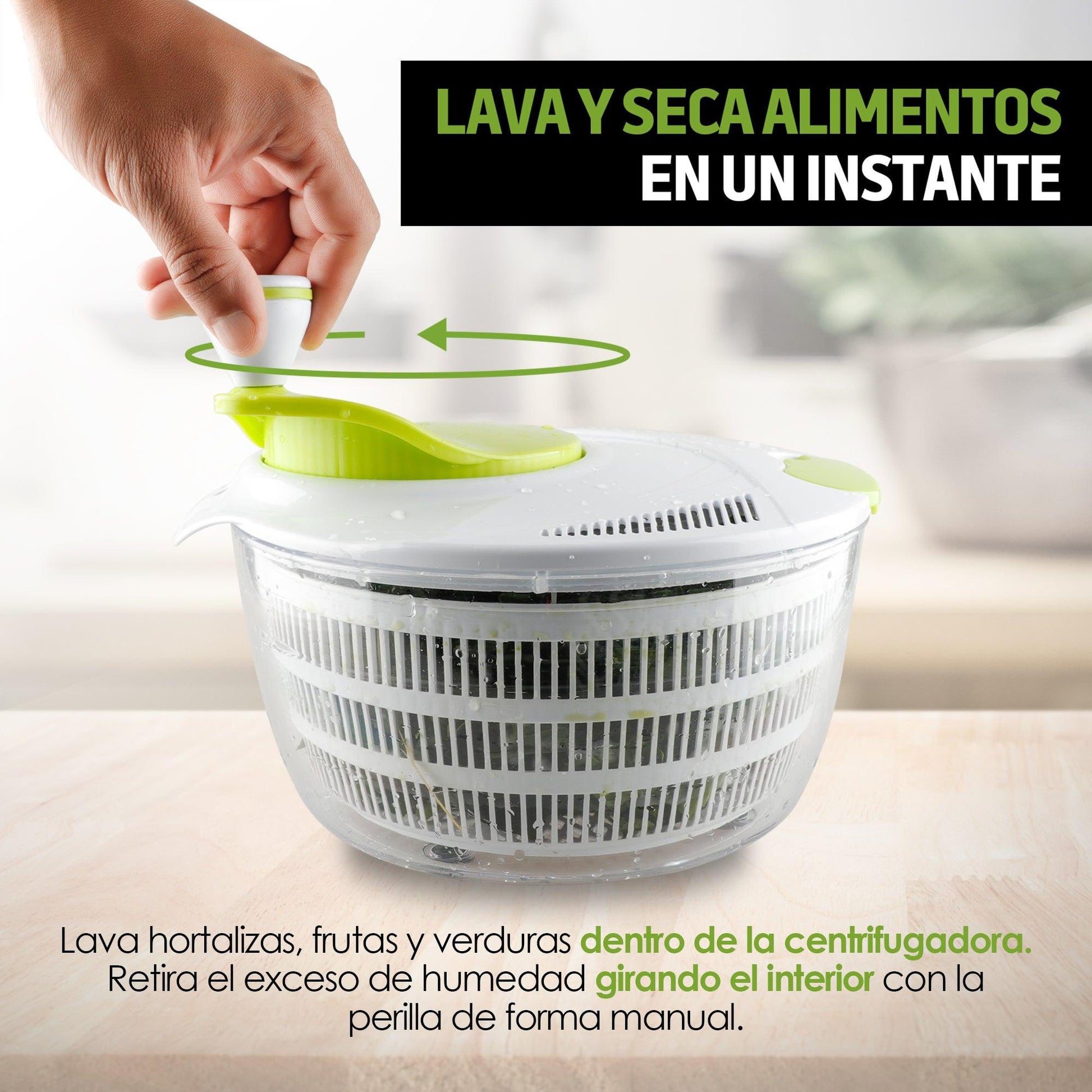 Centrifugadora de Ensalada con Escurridor Integrado 4 Litros - Redlemon