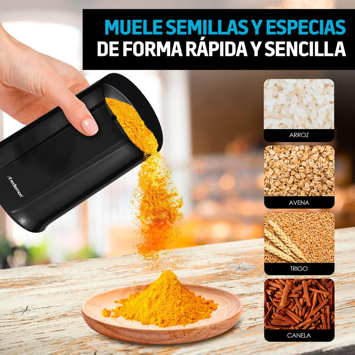 Molino de Café y Especias Eléctrico Automático (50g) - Redlemon