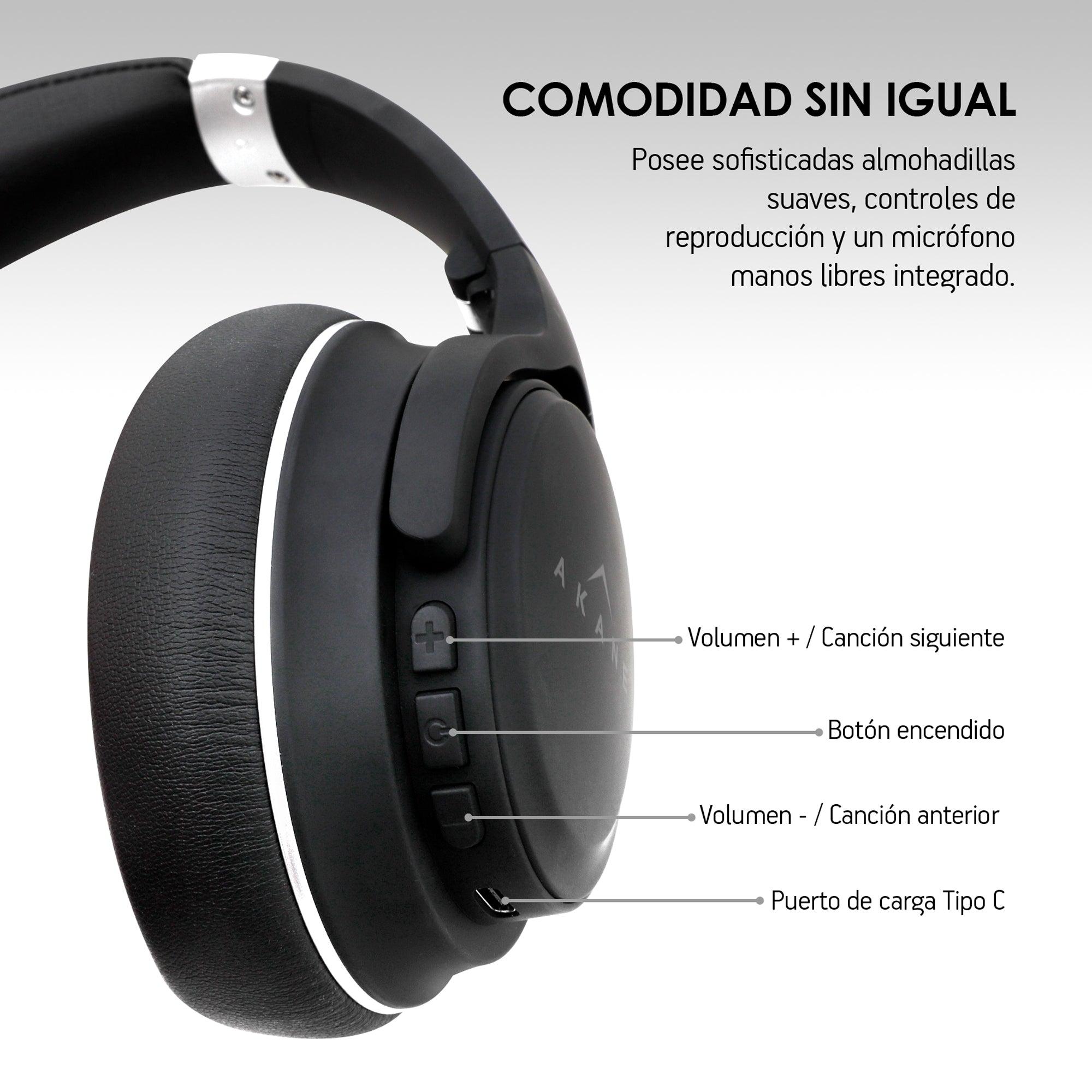 Audífonos Inalámbricos De Diadema Akane 83212 Bluetooth Micrófono