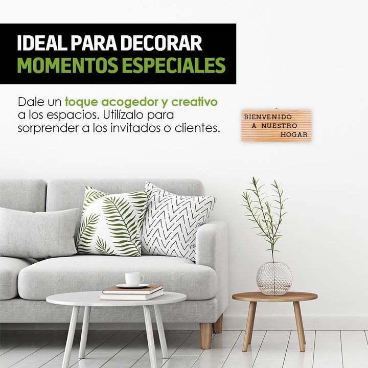 Letrero Madera Vintage 188 Letras Números Símbolos - Redlemon