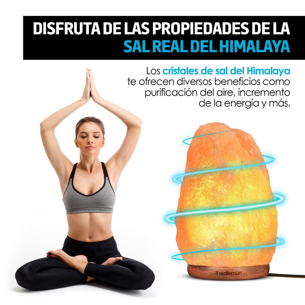 Lámpara de Sal Rosa del Himalaya Intensidad de Luz Ajustable 2 a 3 Kg - Redlemon