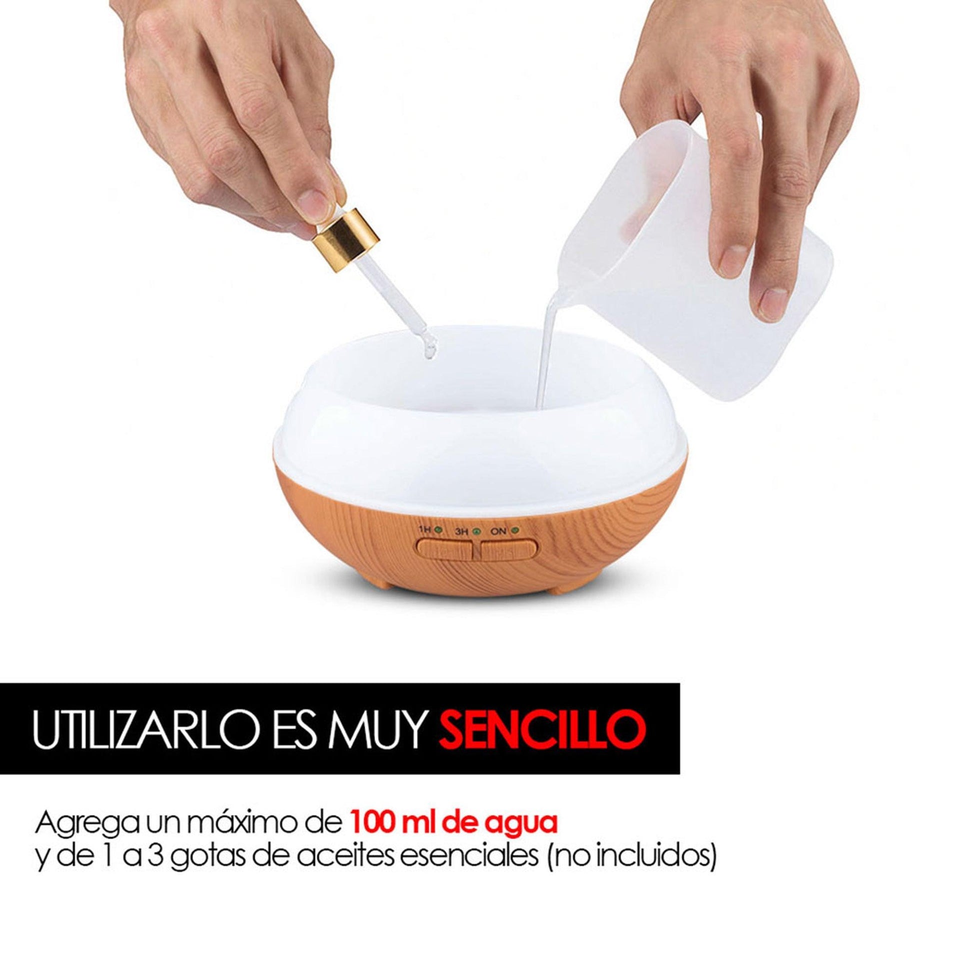 Difusor Aceites Humidificador Aromaterapia 100 Ml - Redlemon