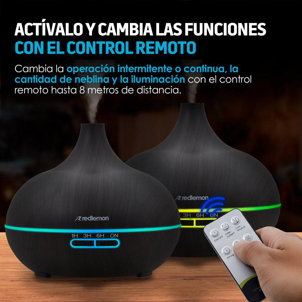 Humidificador y Difusor de Aceites Esenciales con Control Remoto (550ml) - Redlemon