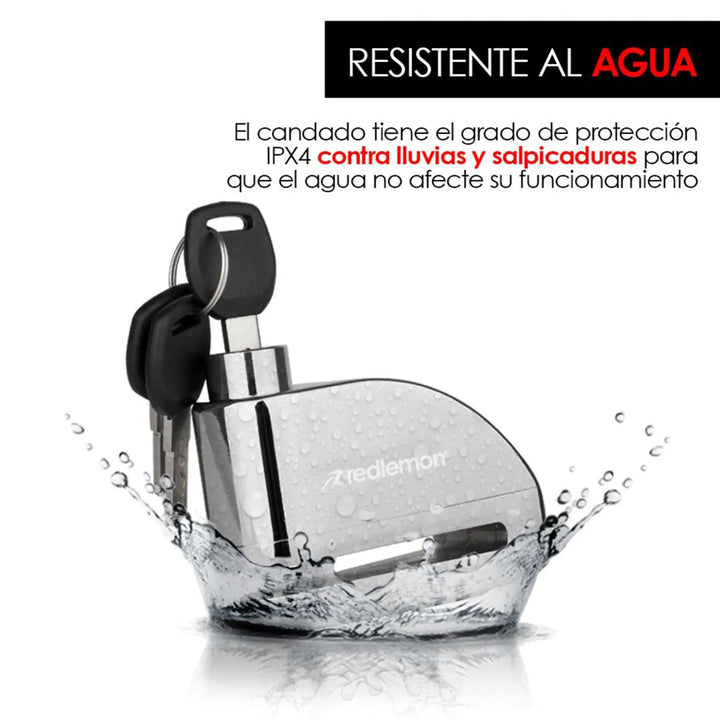 Candado de Disco con Alarma para Bicicleta y Motocicleta - Redlemon