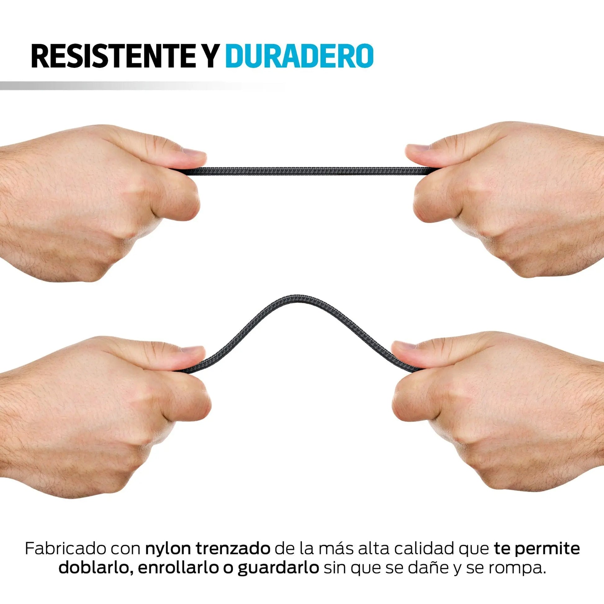 Cable USB Tipo C de 3 Metros de Nylon Resistente Largo - Redlemon