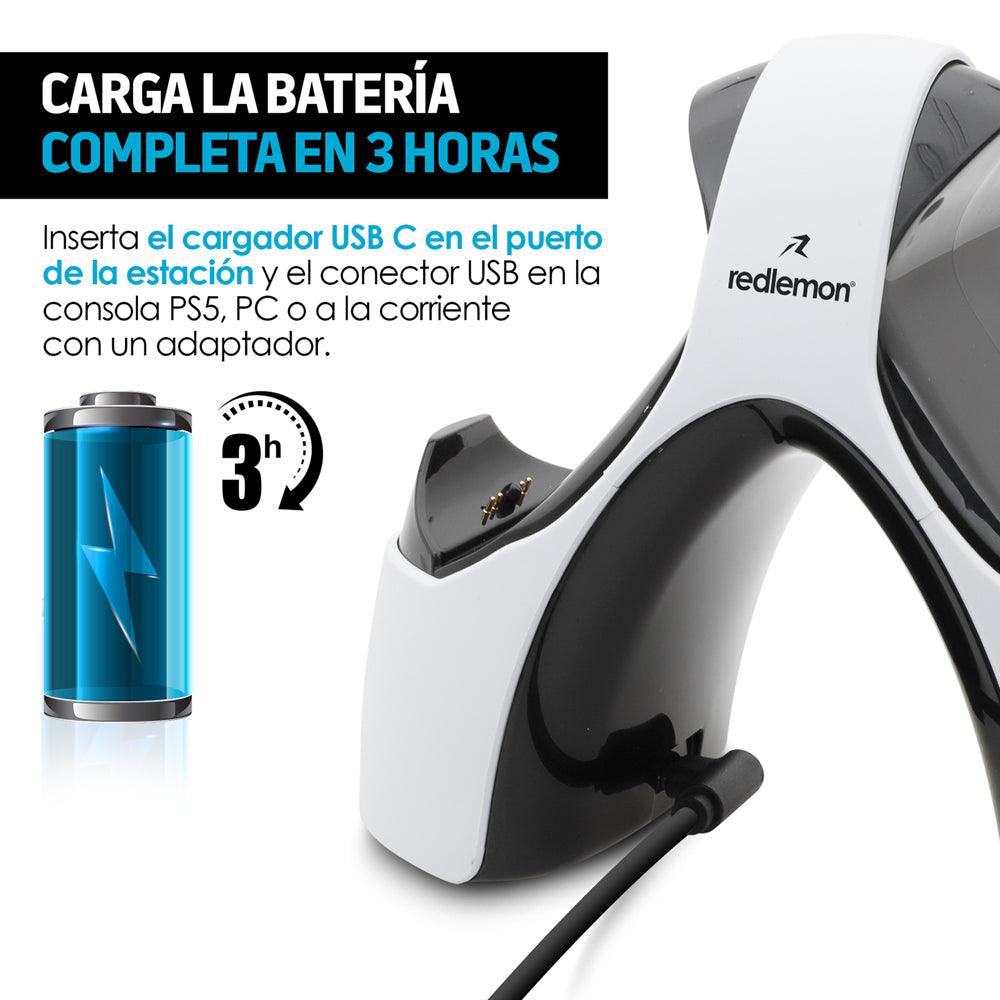 Cargador para 2 Controles PS5 Dualsense Estación de Carga - Redlemon