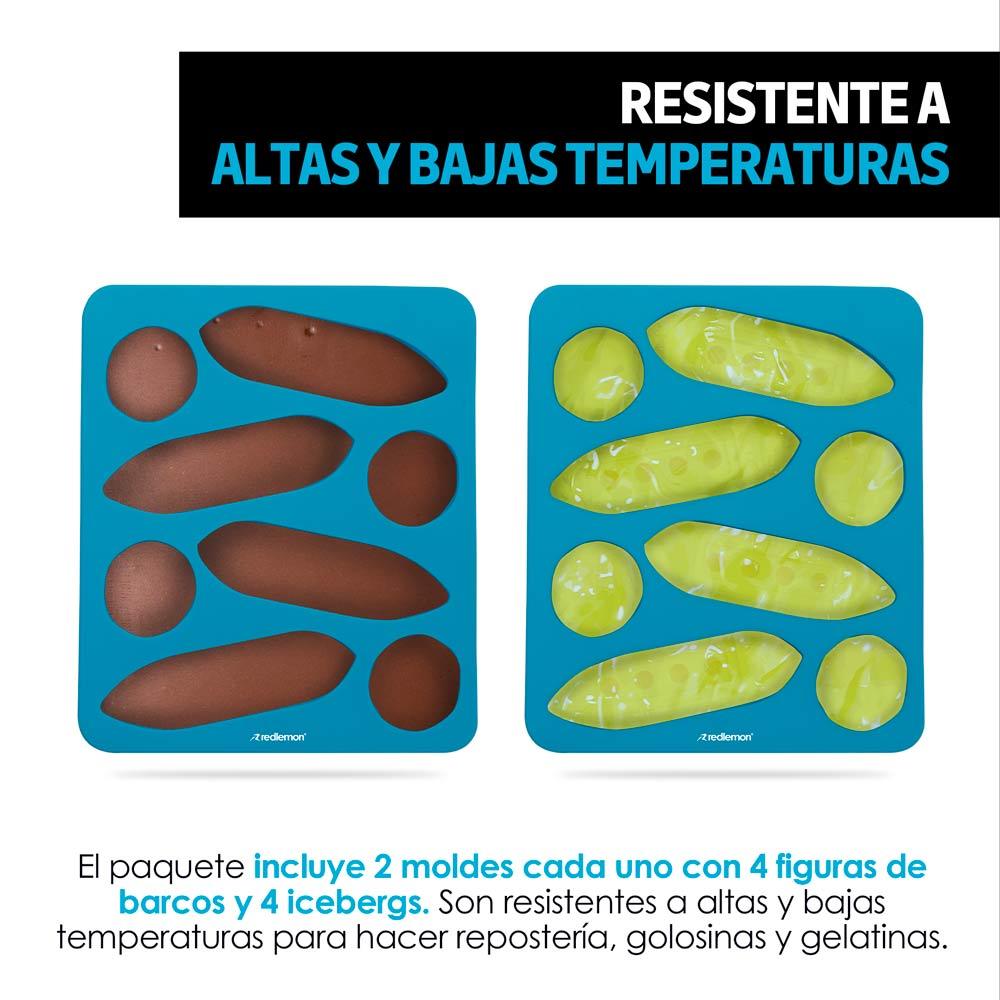 Moldes para Hielos de Silicón en Forma de Barco e Iceberg 2pz - Redlemon