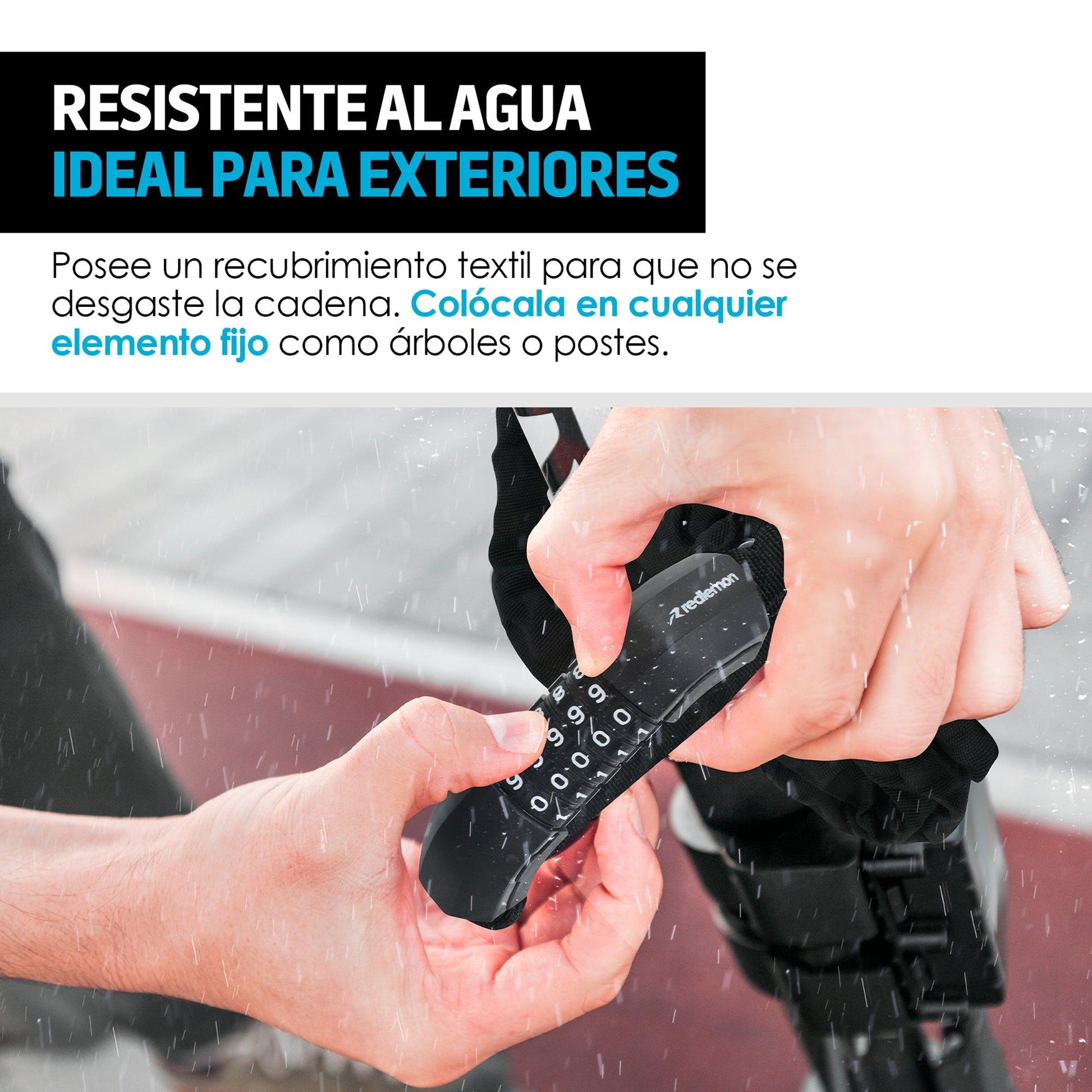 Candado de Combinación para Bicicleta Resistente al Agua (99 cm) - Redlemon