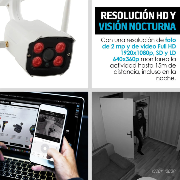 Cámara WiFi para Exteriores con Visión Nocturna - Redlemon