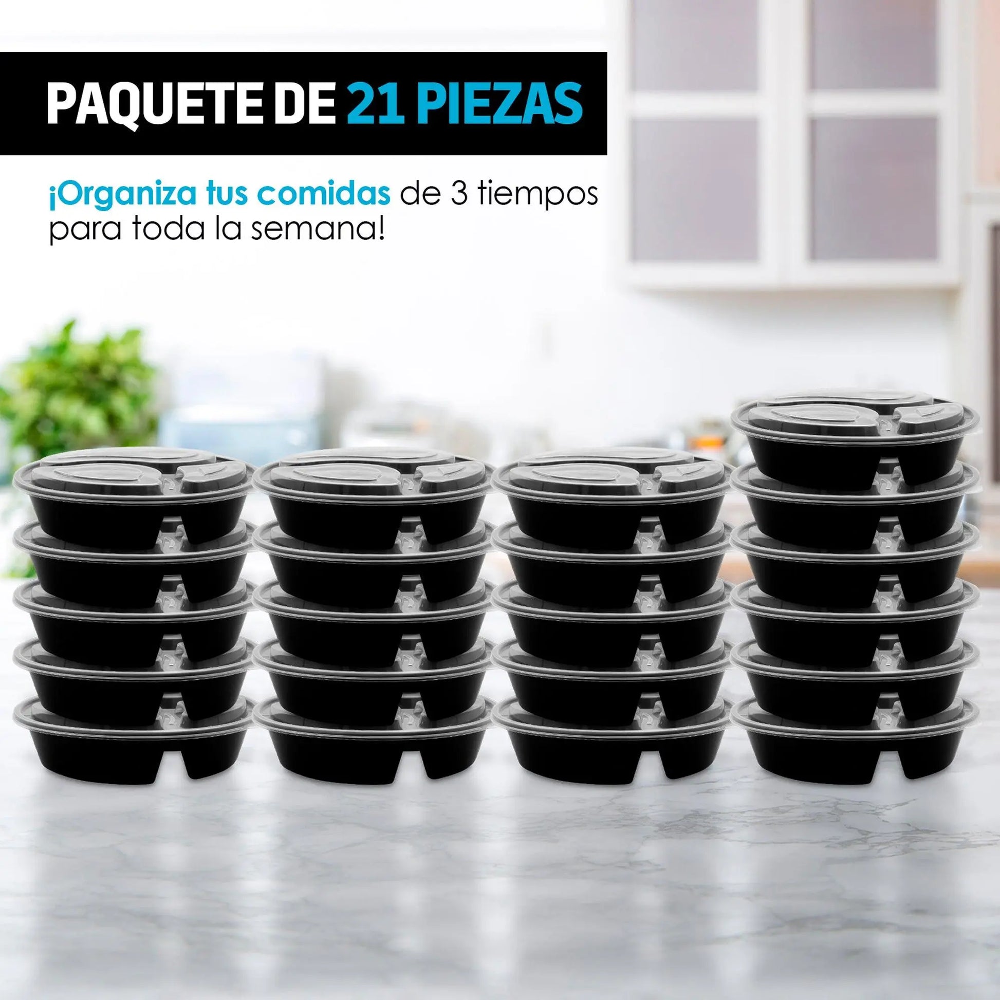 Recipientes para Comida Bento Box Reutilizables 21pz - Redlemon