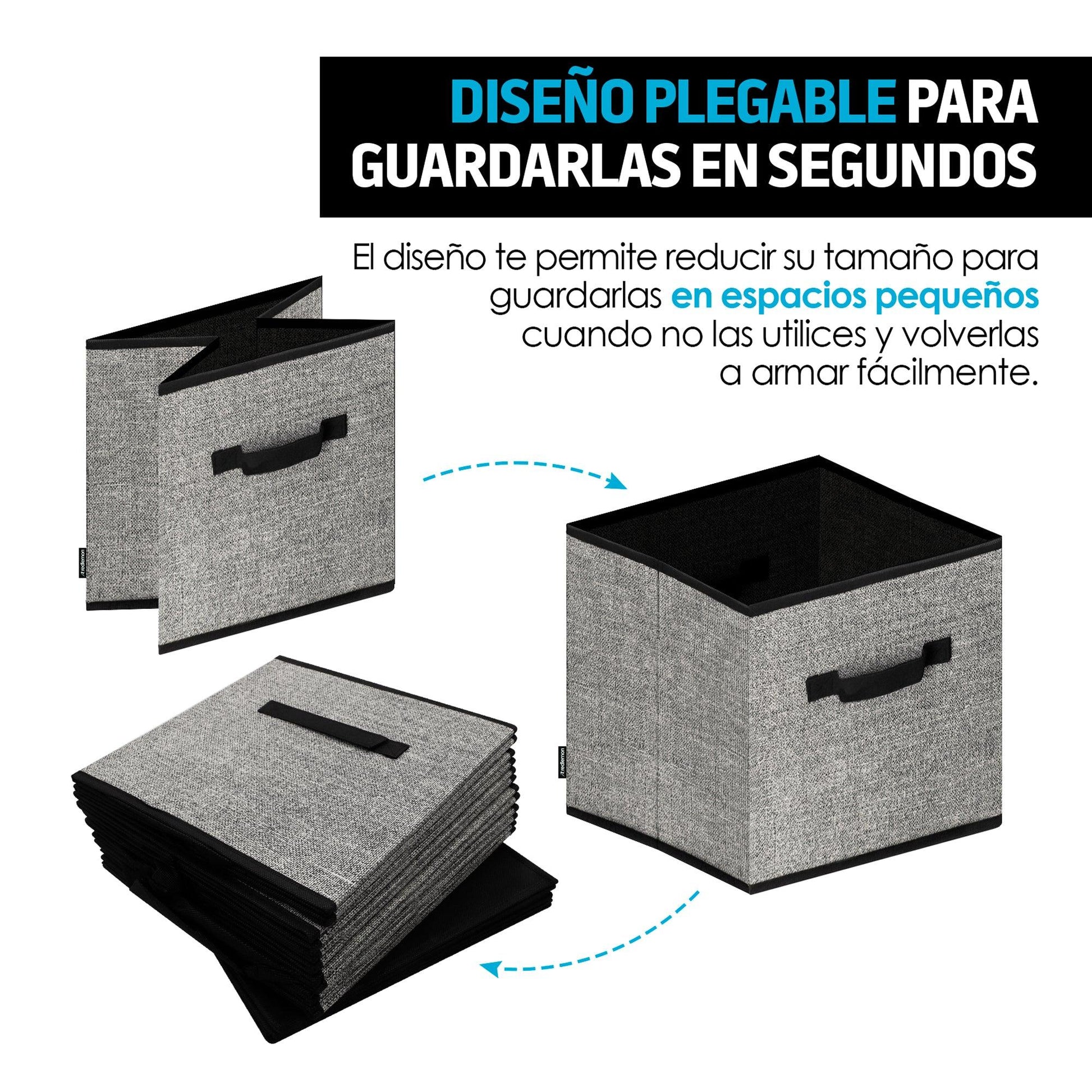 Cubos Organizadores Plegables para Almacenamiento 6 Pz - Redlemon