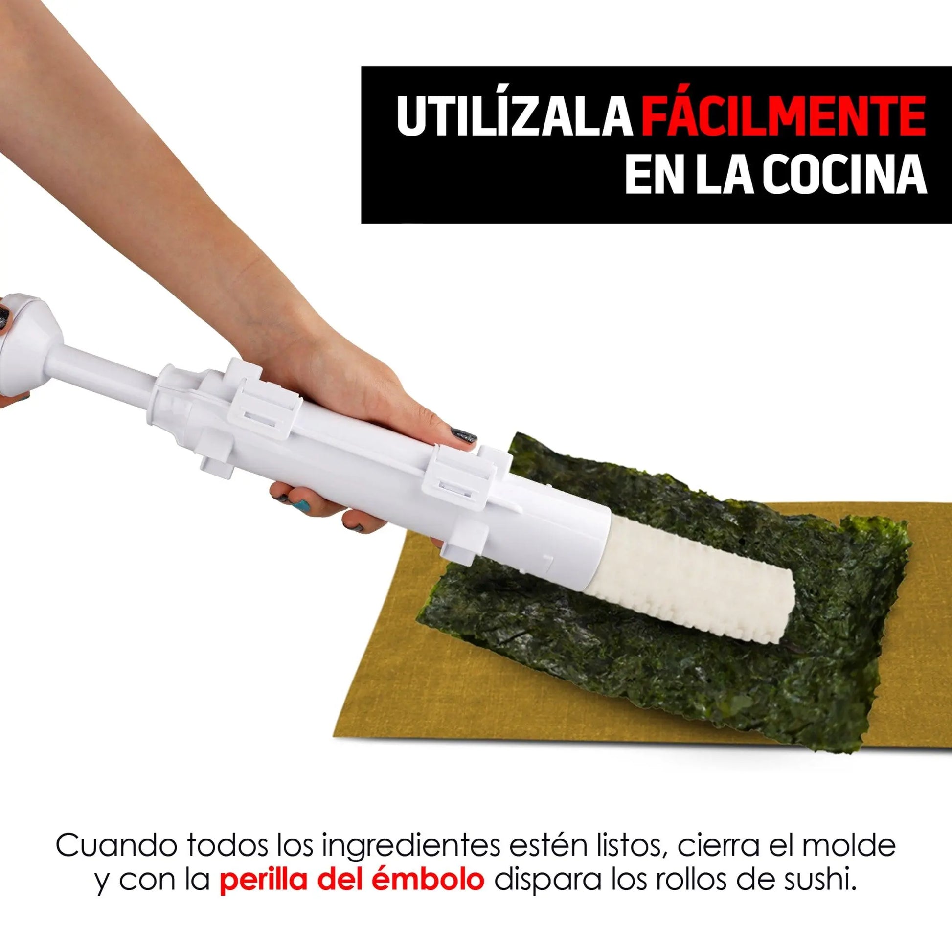 Sushi Bazooka Molde para Hacer Rollos de Sushi Maki - Redlemon