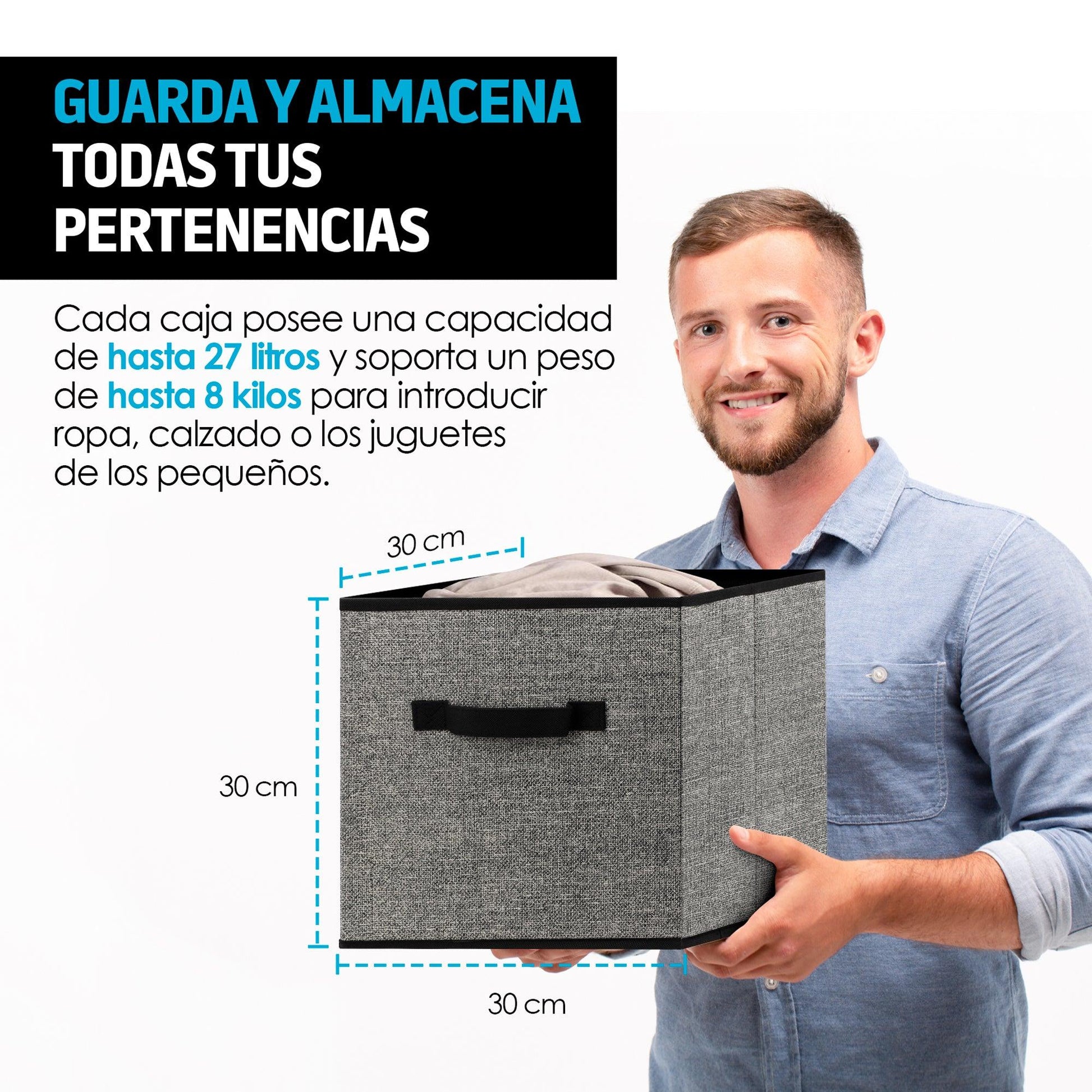 Cubos Organizadores Plegables para Almacenamiento 6 Pz - Redlemon