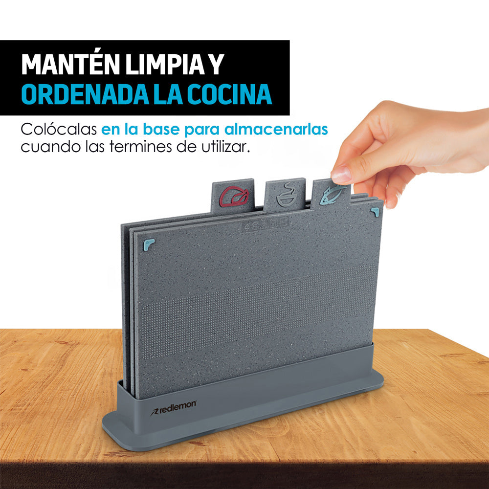 Tablas para Picar Con Base Colores Indicadores 4 Pz Redlemon Technology México