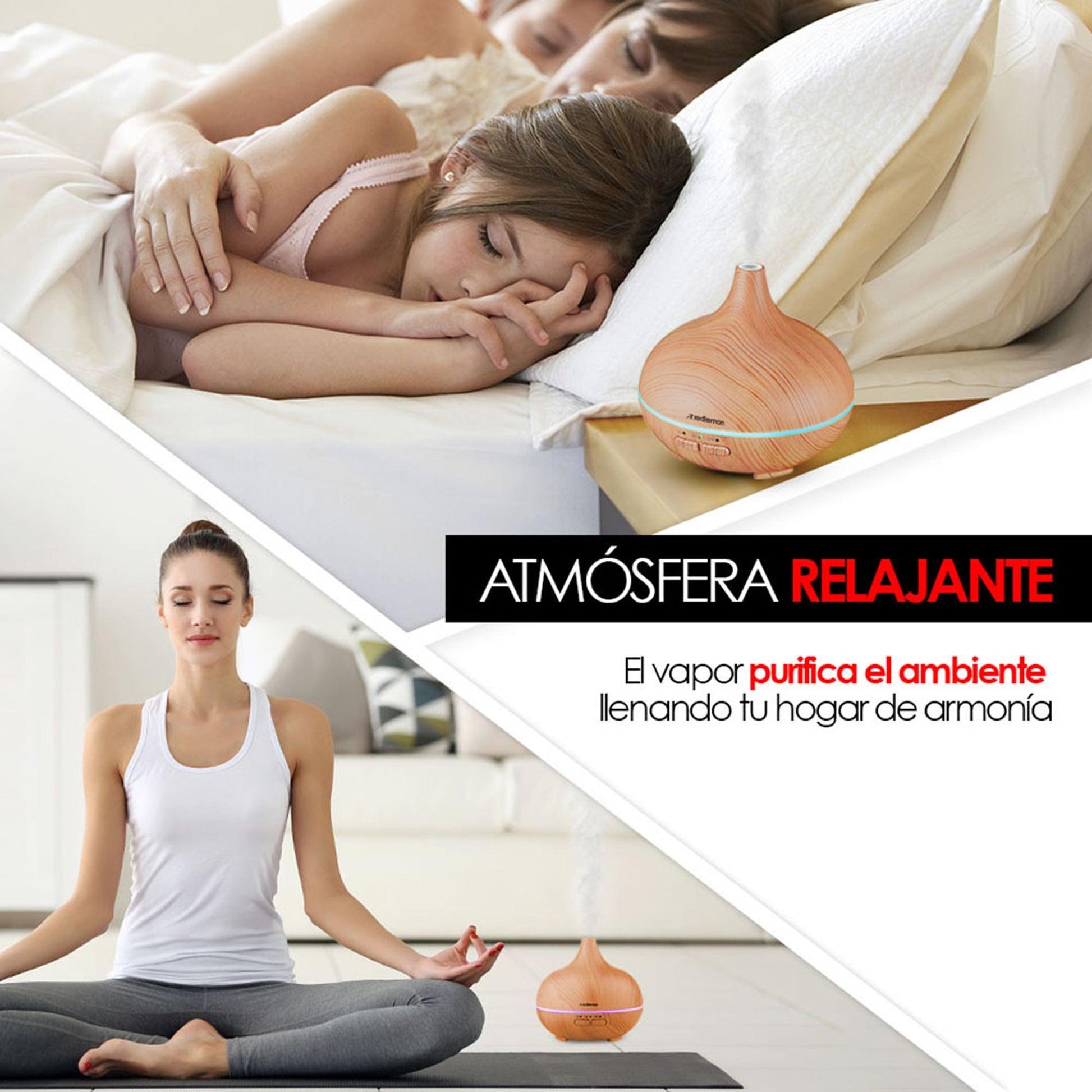 Difusor Aceites Humidificador Aromaterapia 100 Ml - Redlemon