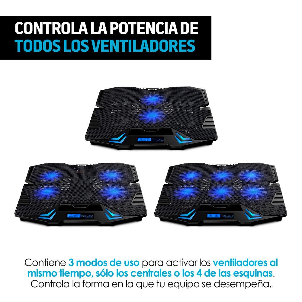 Ventilador y Soporte para Laptop Gamer de 6 Velocidades - Redlemon