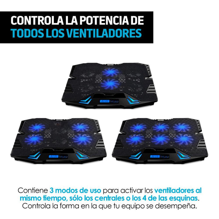 Ventilador y Soporte para Laptop Gamer de 6 Velocidades - Redlemon