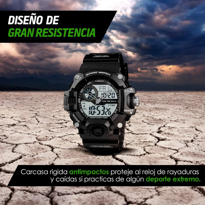 Reloj Digital y Analógico Militar Contra el Agua 0990 - Redlemon