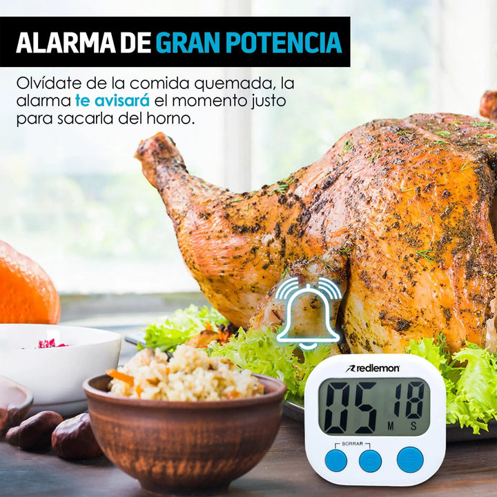 Temporizador Digital de Cocina Pantalla LCD Timer - Redlemon