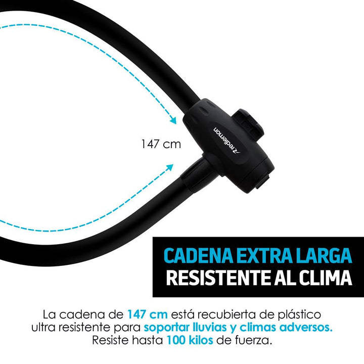 Candado para Bicicleta Básico Extra Largo (1.47m) - Redlemon