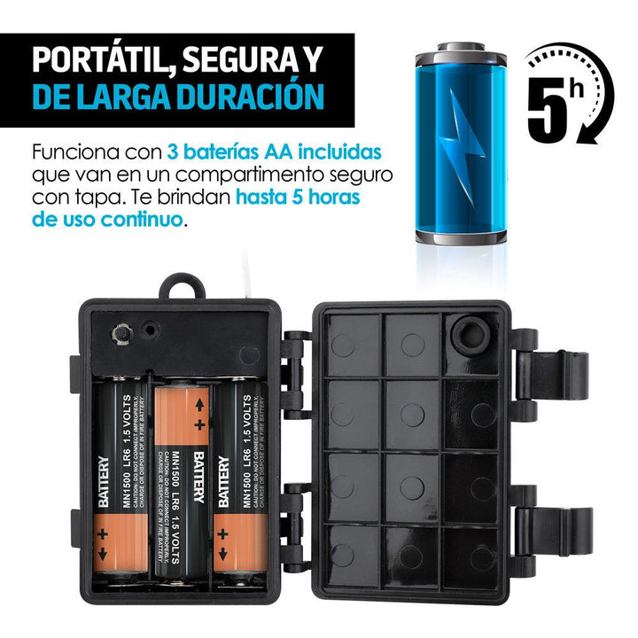Serie de Luces LED para Exterior 10 Focos de Plástico - Redlemon