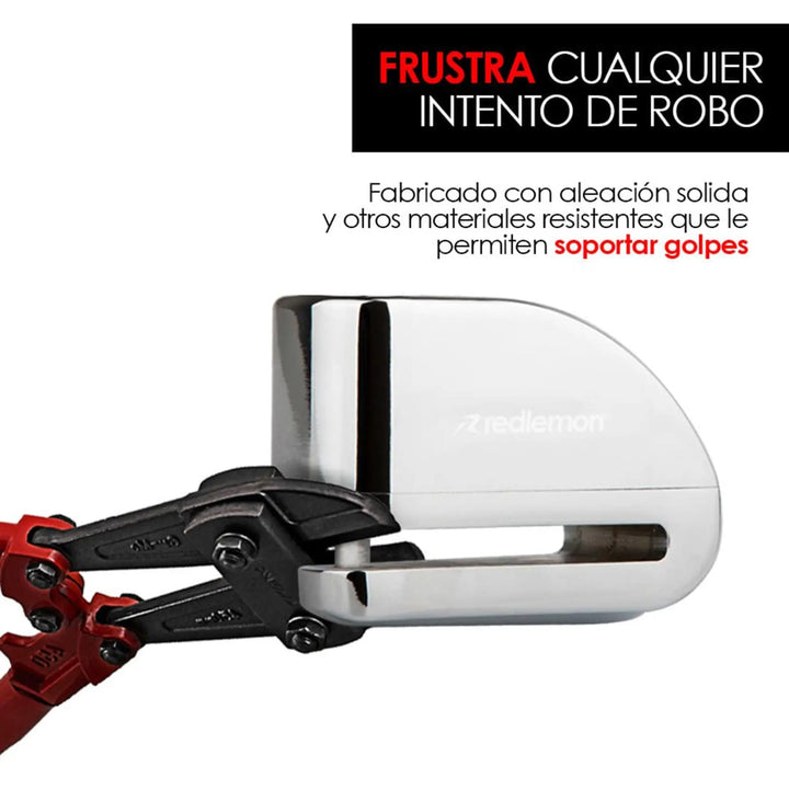 Candado de Disco con Alarma para Bicicleta y Motocicleta - Redlemon