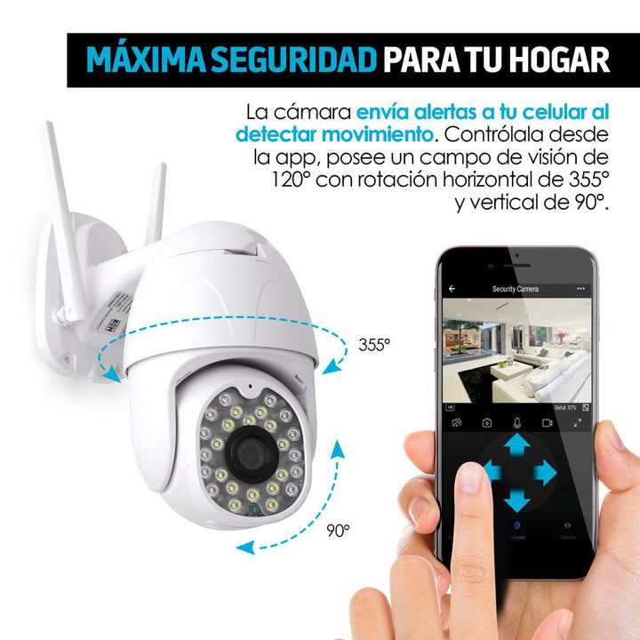 Cámara de Seguridad para Exterior WiFi HD Visión Nocturna - Redlemon