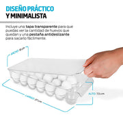 Organizador de Huevos para Refrigerador con Tapa 21 Huevos - Redlemon