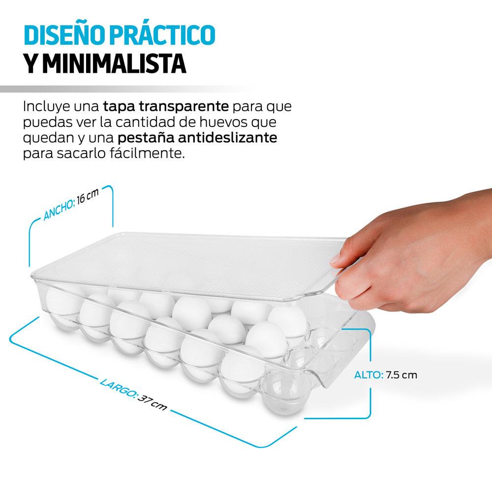 Organizador de Huevos para Refrigerador con Tapa 21 Huevos - Redlemon