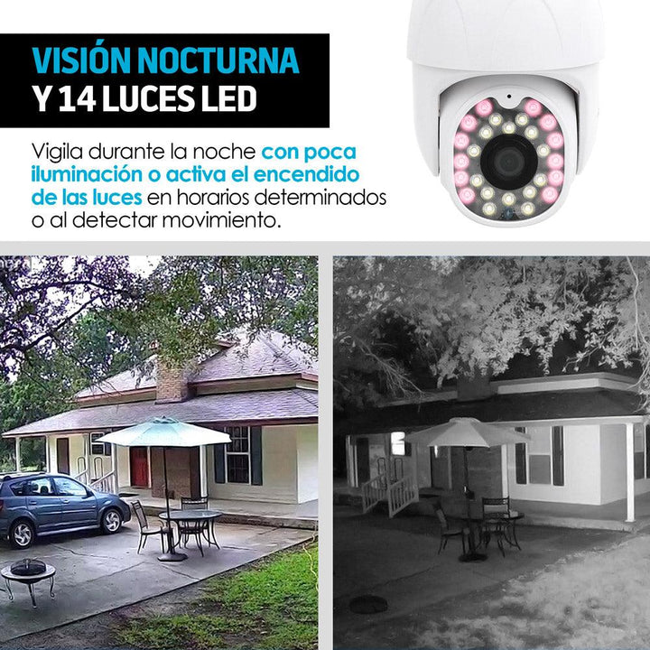 Cámara de Seguridad para Exterior WiFi HD Visión Nocturna - Redlemon