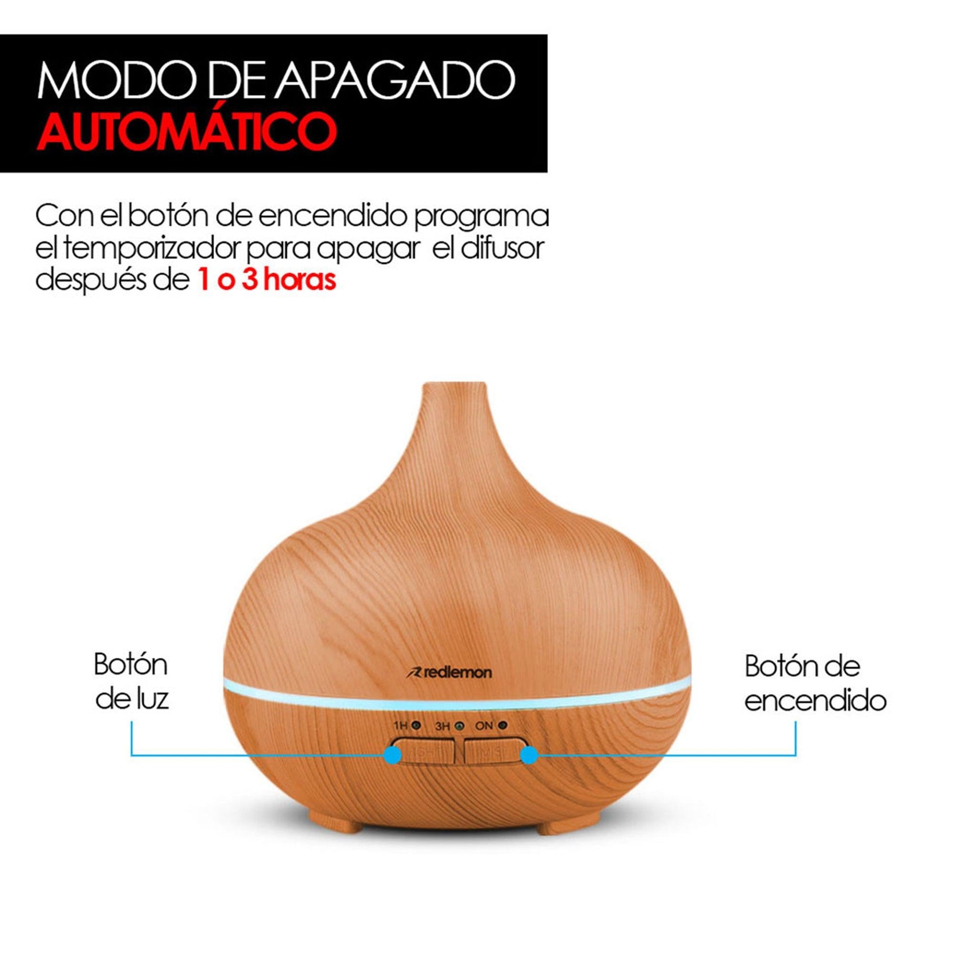 Difusor Aceites Humidificador Aromaterapia 100 Ml - Redlemon