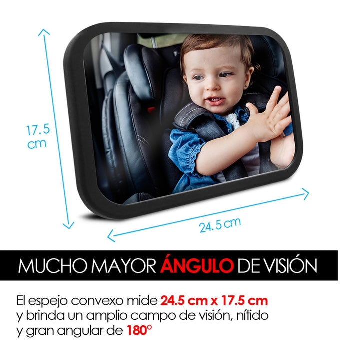 Espejo Retrovisor Extra Grande para Auto para Bebé - Redlemon