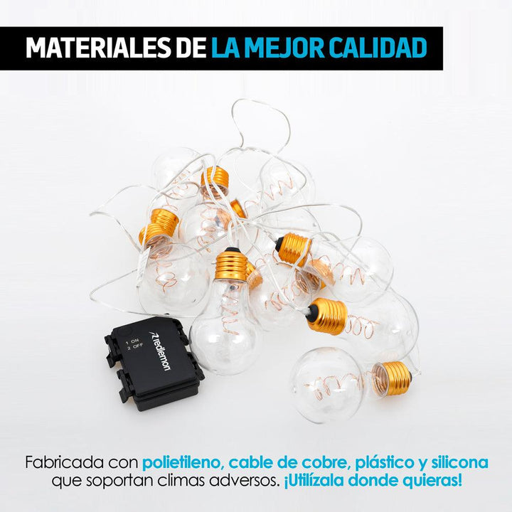 Serie de Luces LED para Exterior 10 Focos de Plástico - Redlemon