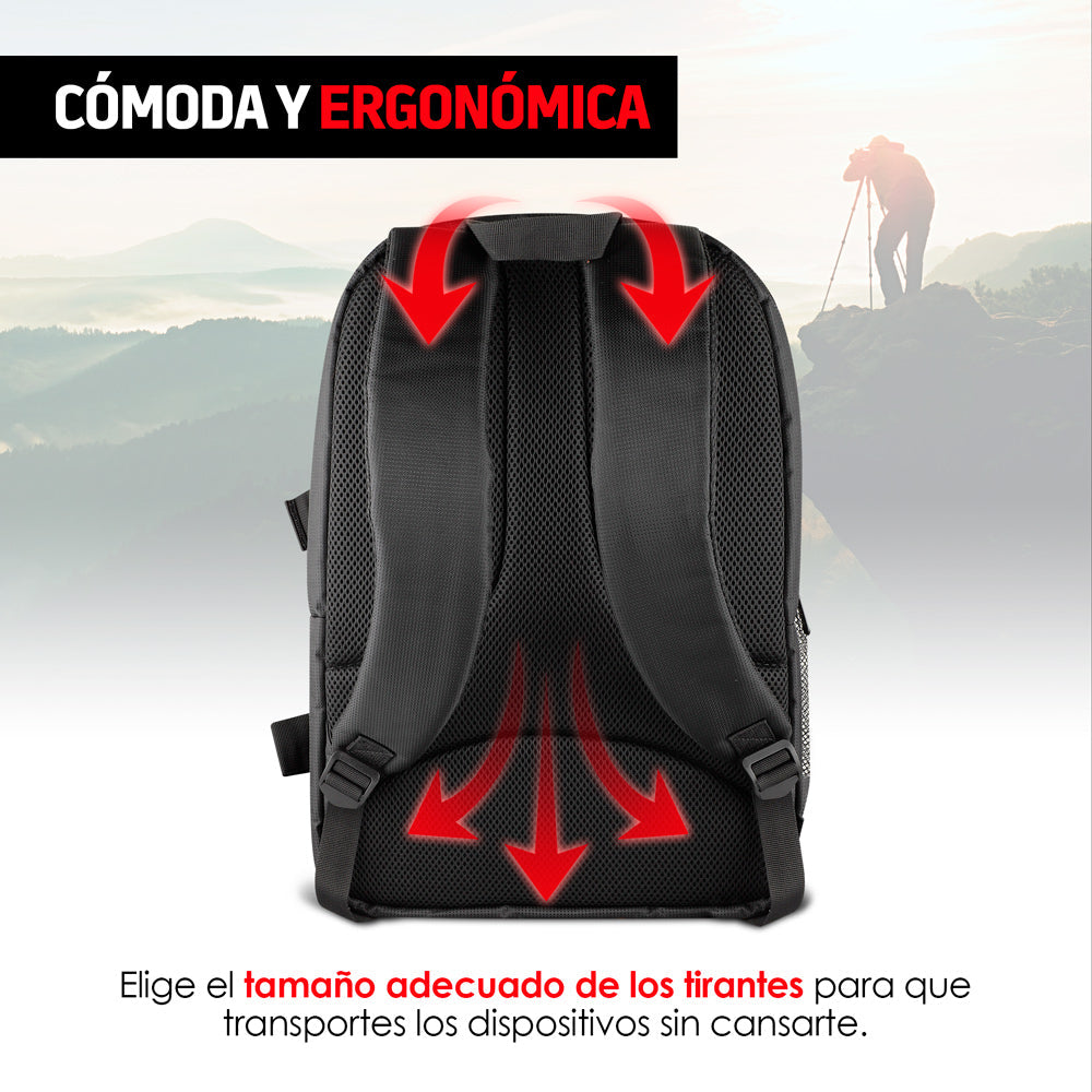 Mochila para Cámara Fotográfica con Compartimentos M-3000 Redlemon Technology México