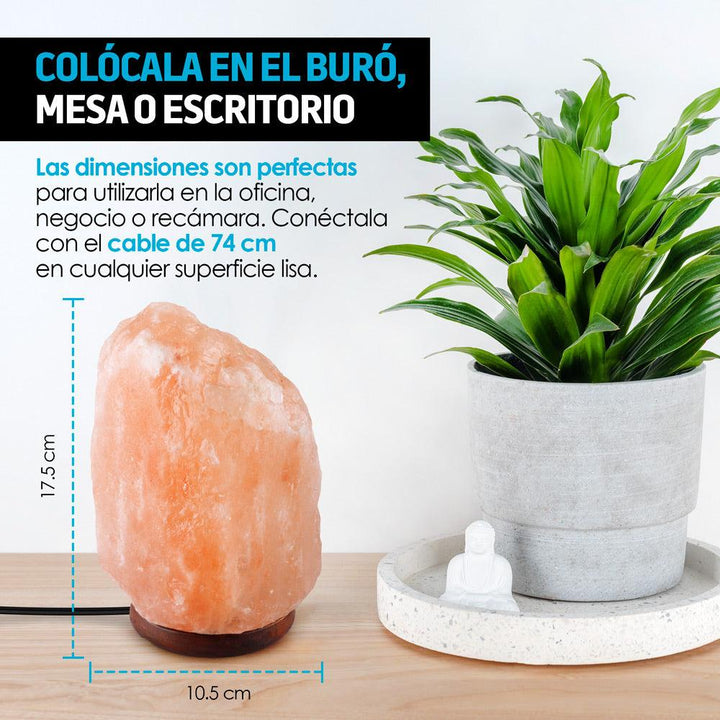 Lámpara de Sal Rosa del Himalaya Intensidad de Luz Ajustable 2 a 3 Kg - Redlemon