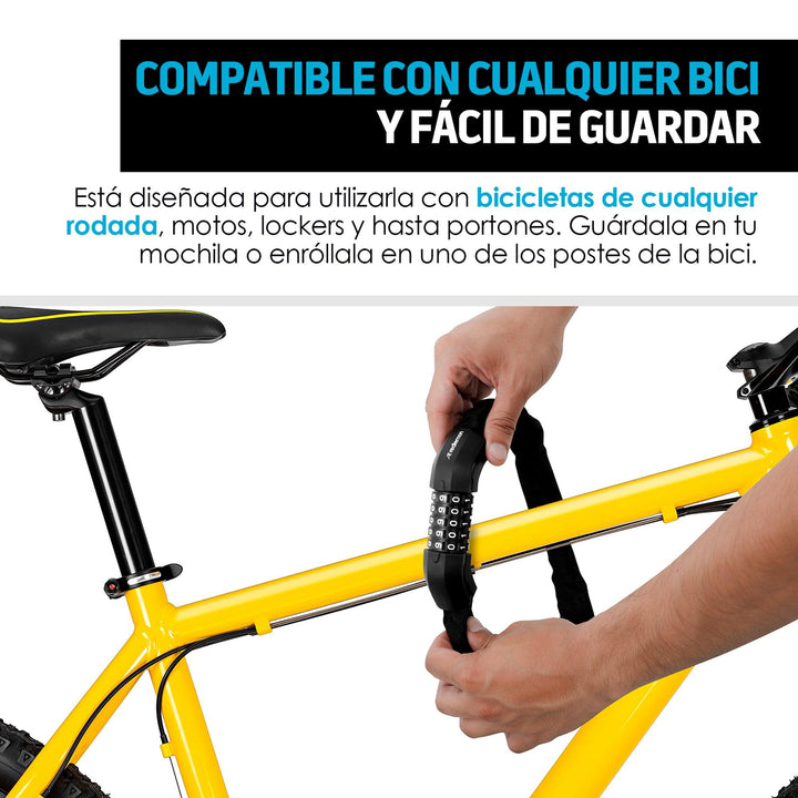 Candado de Combinación para Bicicleta Resistente al Agua (99 cm) - Redlemon