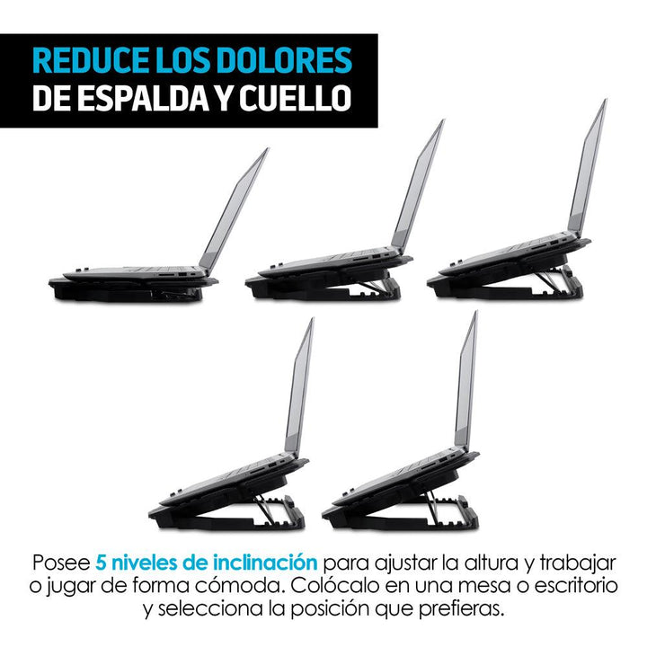 Ventilador y Soporte para Laptop Gamer de 6 Velocidades - Redlemon
