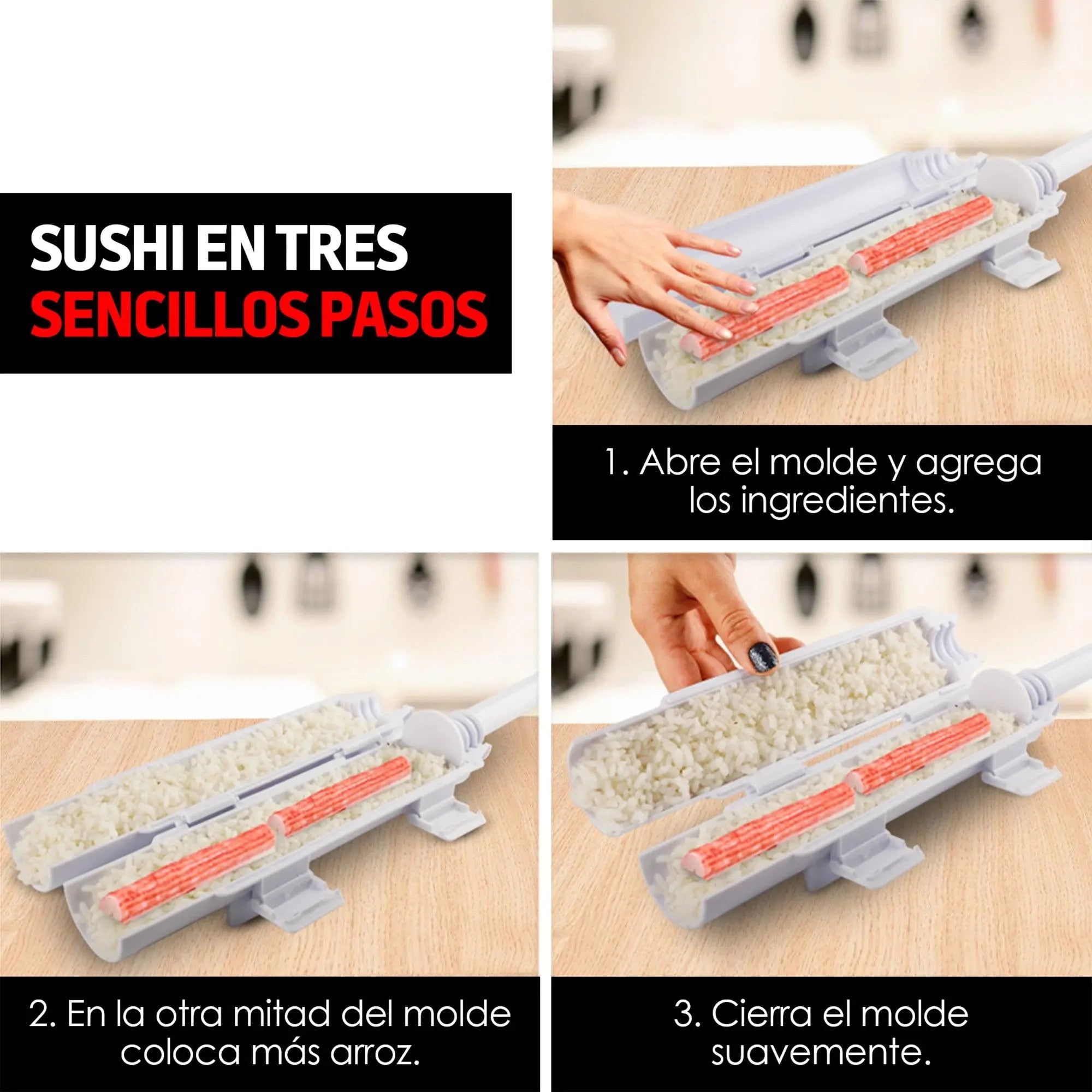 Bazooka Sushi Roller Cocina Herramientas de cocina Tubo Forma Sushi Molde