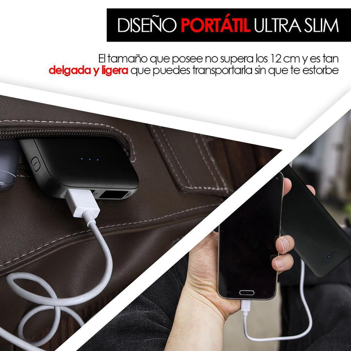Power Bank 5000mah Batería Portátil Ultra Slim 2 Puertos USB - Redlemon