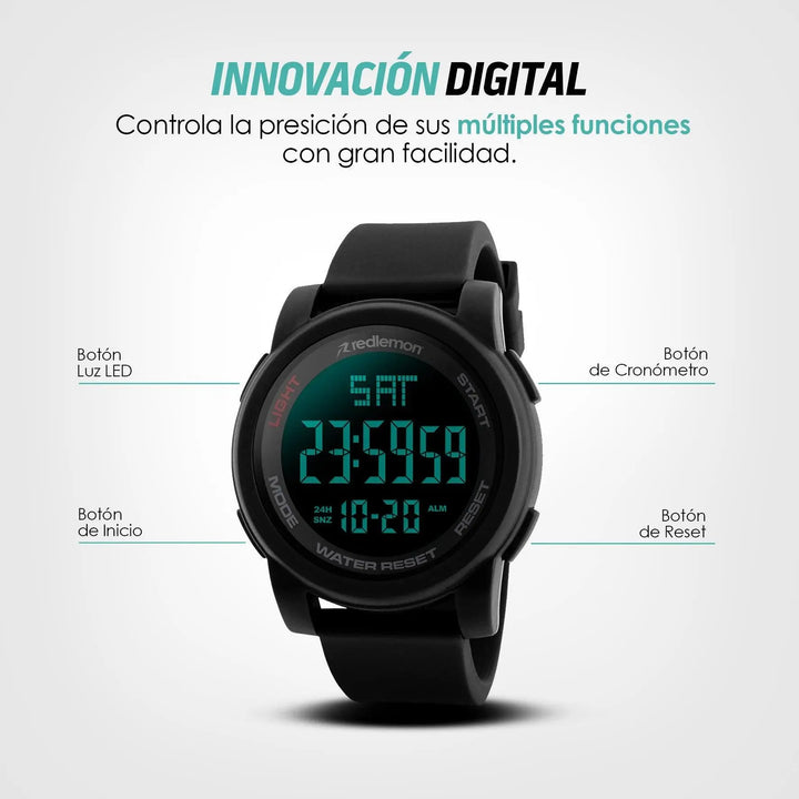 Reloj Digital Sport Contra Agua con Luz y Alarma 1257
